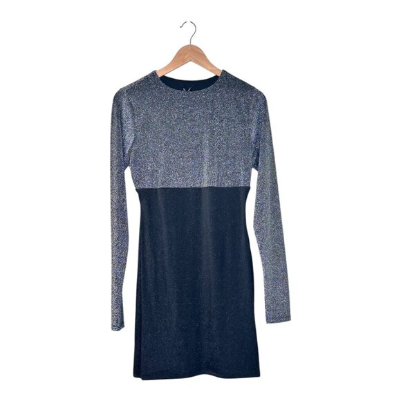 naked wardrobe Dresses & Skirts - NWT Naked Wardrobe Colorblock Shimmer Metallic Long Sleeve Mini Dress Si…